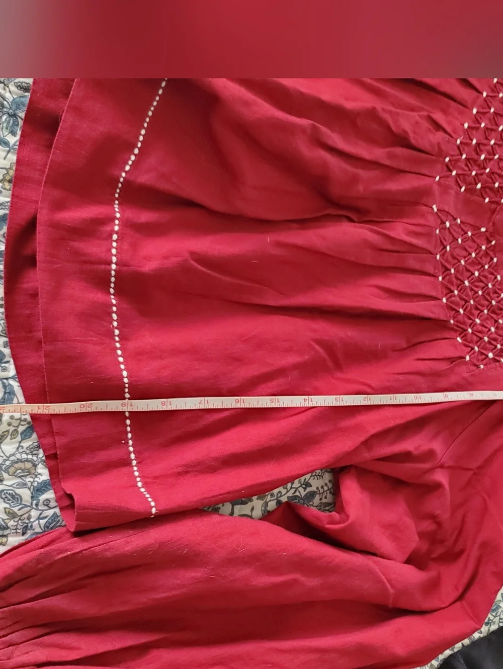 LOFT Raspberry Red Embroidered Peasant Top - Picture 5 of 5